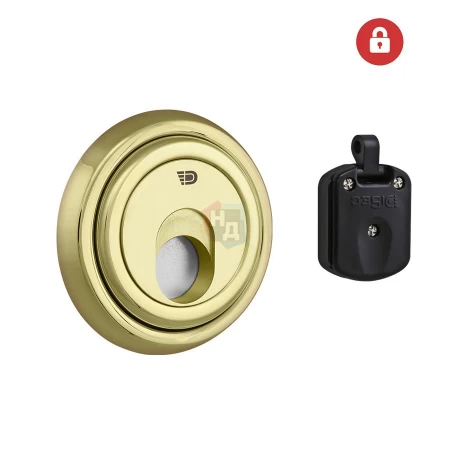 Броненакладка врезная Disec 3G2MM ROUND внешняя латунь pvd