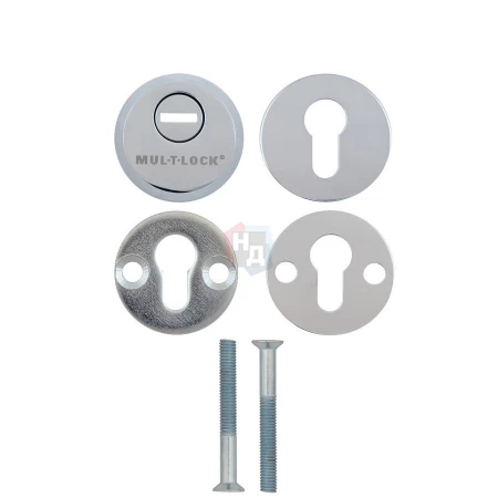 Броненакладка накладная Mul-T-Lock SL3 ROUND хром полированный