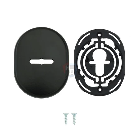 Декоративная накладка под сувальдный ключ Disec KT037 MATRIX OVAL черный крашенный (без шторки)