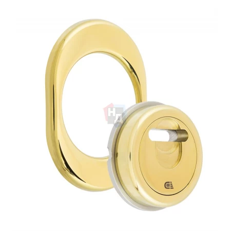 Броненакладка врезная Disec 3GDM OVAL внешняя латунь pvd (под сувальдный ключ)