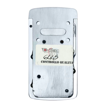 Броненакладка накладная Disec MG220MINI OVAL внешняя хром полированный (под сувальдный ключ) (5 ключей)