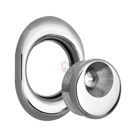 Броненакладка врезная Disec BD108 Monolito OVAL внешняя хром полированный (под ключ OMEGA)
