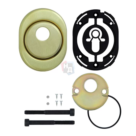 Броненакладка врезная Disec CD2000 Contro OVAL внутренняя латунь матовая