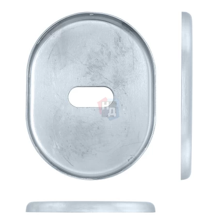 Декоративная накладка под сувальдный ключ Disec KT2703 LEVER KEY OVAL хром матовый (без шторки)