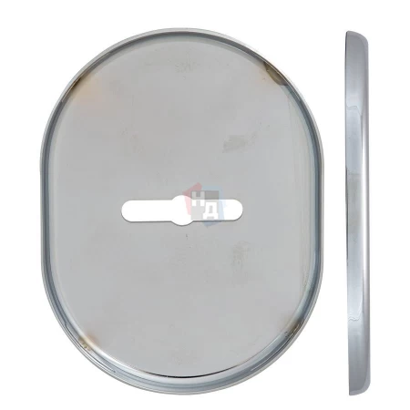 Декоративная накладка под сувальдный ключ Disec KT037 MATRIX OVAL хром полированный (без шторки)