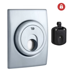 Броненакладка врезная Disec 3G8WB SQUARE внешняя хром матовый (под ключ OMEGA)