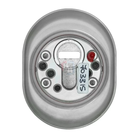 Броненакладка врезная Disec 4G2MB OVAL внешняя нержавеющая сталь