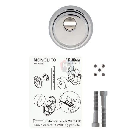 Броненакладка врезная Disec BD210 Monolito Milano ROUND внешняя хром полированный