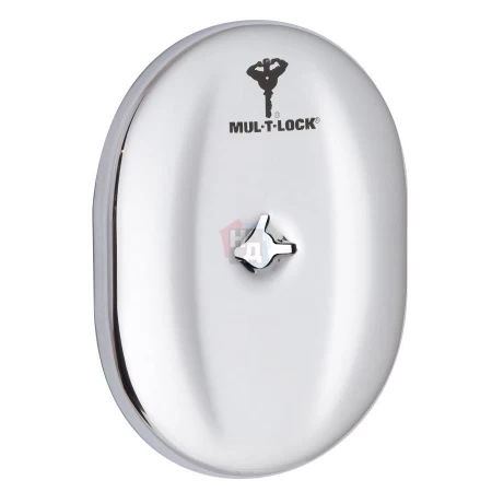 Декоративная накладка под ключ OMEGA Mul-T-Lock A703 OVAL хром полированный (без шторки)