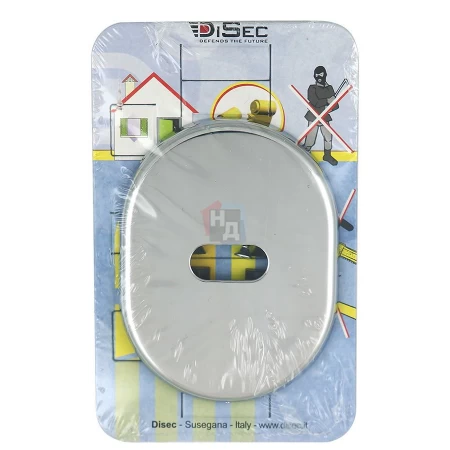 Декоративная накладка под сувальдный ключ Disec KT2703 LEVER KEY OVAL хром полированный (без шторки)