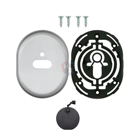 Декоративная накладка под ключ OMEGA Disec KT3856 LEVER KEY OVAL нержавеющая сталь (со шторкой)