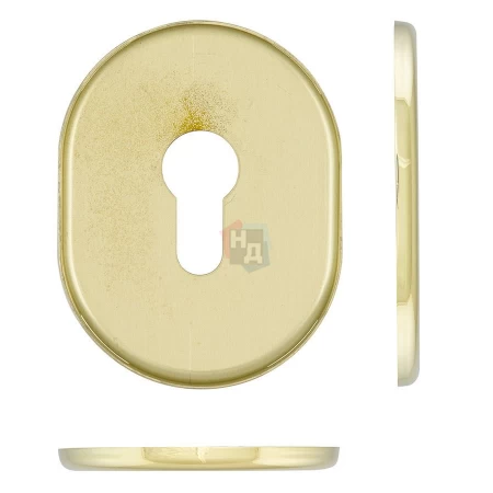 Декоративная накладка под цилиндр Disec KT036 OVAL латунь pvd