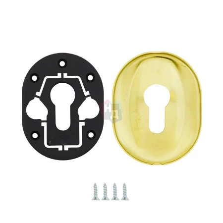 Декоративная накладка под цилиндр Mul-T-Lock A618 MATRIX OVAL латунь pvd (без шторки)