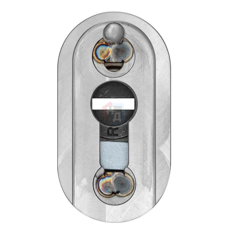Броненакладка накладная Rostex RS/O OVAL внешняя нержавеющая сталь (для профильных дверей)