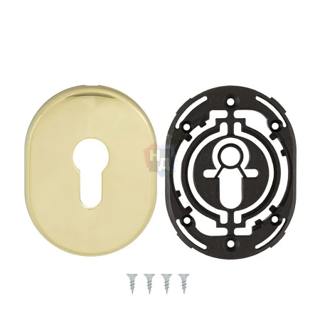 Декоративная накладка под цилиндр Disec KT036 OVAL латунь pvd