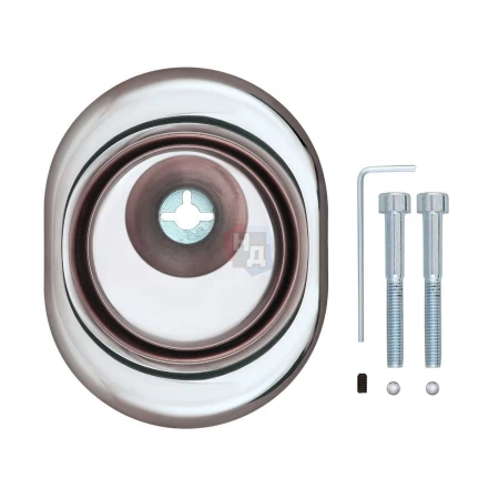 Броненакладка врезная Disec BD108 Monolito OVAL внешняя хром полированный (под ключ OMEGA)