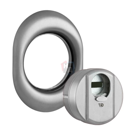 Броненакладка врезная Disec 4G2MB OVAL внешняя нержавеющая сталь