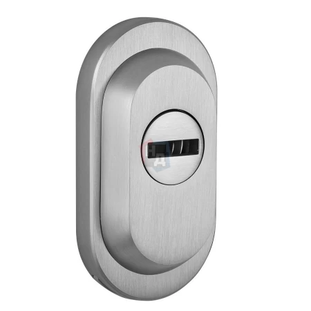 Броненакладка накладная Rostex RS/O OVAL внешняя нержавеющая сталь (для профильных дверей)