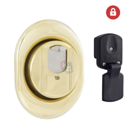 Броненакладка врезная Disec 4GN2MB OVAL внешняя латунь pvd