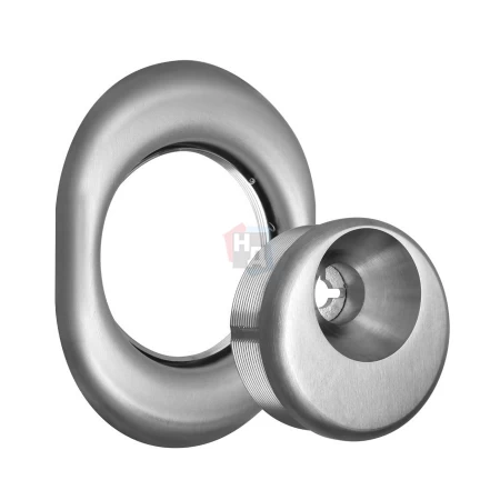 Броненакладка врезная Disec BD108 Monolito OVAL внешняя нержавеющая сталь (под ключ OMEGA)