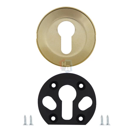 Декоративная накладка под цилиндр Mul-T-Lock A733 ROUND бронза желтая (без шторки)