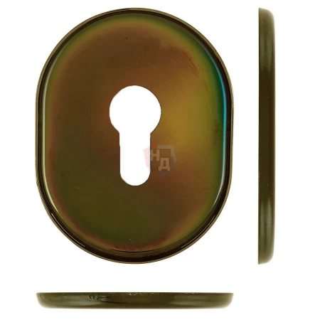 Декоративная накладка под цилиндр Disec KT036 OVAL бронза pvd