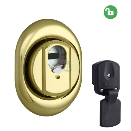 Броненакладка врезная Disec 4G2MB OVAL внешняя латунь pvd