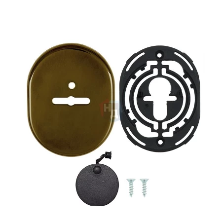 Декоративная накладка под сувальдный ключ Disec KT088 MATRIX OVAL бронза pvd (со шторкой)