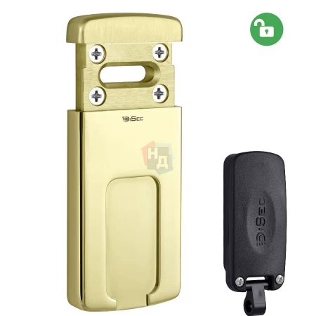 Броненакладка накладная Disec MG220MINI OVAL внешняя латунь pvd (под сувальдный ключ)
