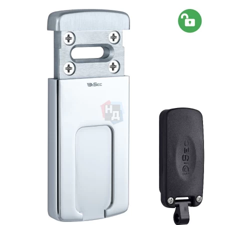 Броненакладка накладная Disec MG220MINI OVAL внешняя хром полированный (под сувальдный ключ) (5 ключей)