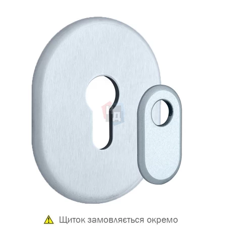 Декоративная накладка под цилиндр Disec A2427 OVAL хром матовый