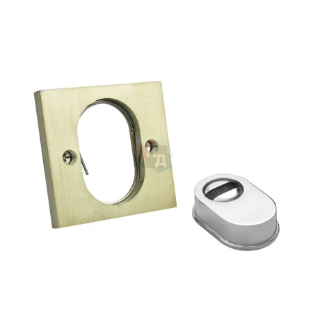 Броненакладка накладная Disec NX2F Guard Quadra SQUARE внешняя латунь pvd