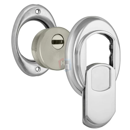 Броненакладка врезная Disec MG3551 OVAL внешняя хром матовый