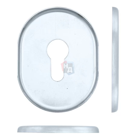 Декоративная накладка под цилиндр Disec KT036 OVAL хром матовый