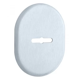 Декоративная накладка под сувальдный ключ Disec KT090 MATRIX OVAL хром матовый (со скрытой шторкой)