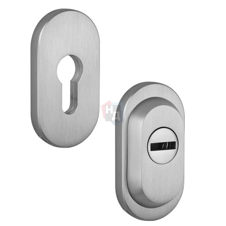 Броненакладка накладная Rostex RS/O OVAL внешняя с внутренней декоративной накладкой нержавеющая сталь (для профильных дверей)