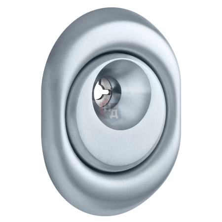 Броненакладка врезная Disec BD108 Monolito OVAL внешняя хром матовый (под ключ OMEGA)