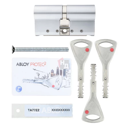 Цилиндр Abloy Protec 2 112 (31x81) CY322 ключ-ключ HCR хром матовый