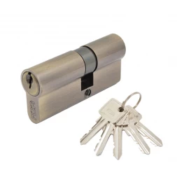 Цилиндр RDA 60 (30x30) ключ-ключ латунь античная (английский ключ)