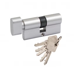 Цилиндр RDA 60 (30x30T) ключ-тумблер хром матовый (английский ключ)