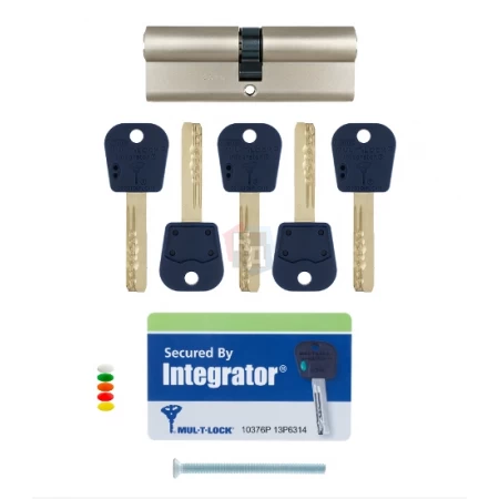 Цилиндр MUL-T-LOCK Integrator 110 (40x70) ключ-ключ NST никель сатин