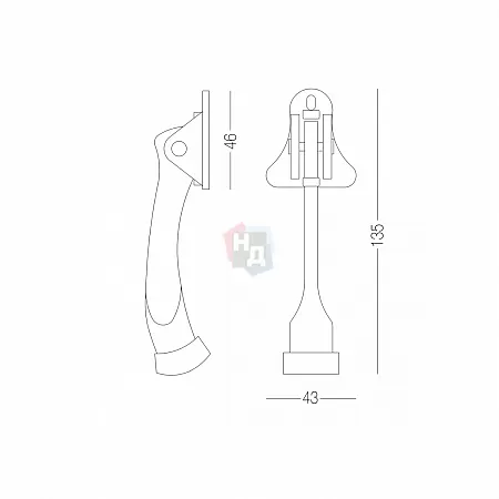 Дверной стопор с фиксацией MVM M-134 SN никель матовый