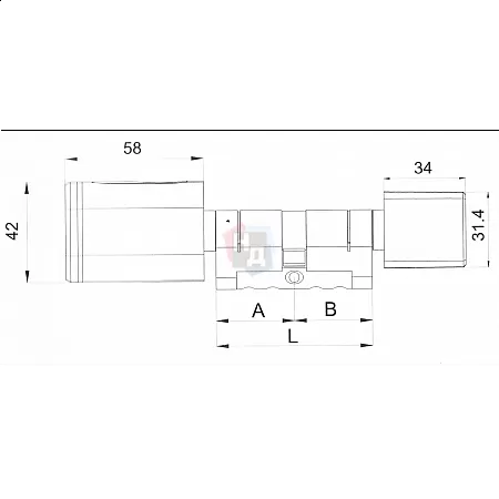 Смарт-цилиндр PES Cylinder 2 100 (50x50T) ключ-тумблер хром матовый