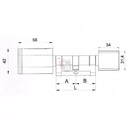 Смарт-цилиндр PES Cylinder 2 70 (35x35T) ключ-тумблер хром матовый