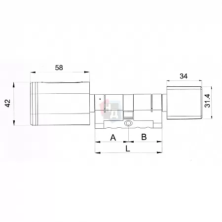Смарт-цилиндр PES Cylinder 2 70 (35x35T) ключ-тумблер черный