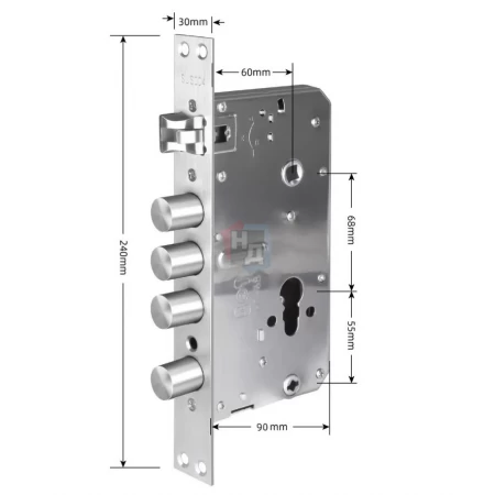 Замок врезной PES 66068 automatic