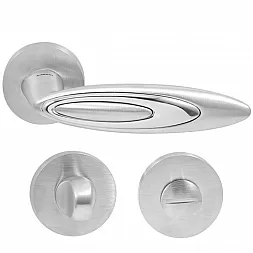 Дверная ручка Mandelli 1331 ITACA/26 D хром матовый (+накладка WC)