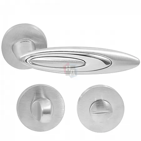 Дверная ручка Mandelli 1331 ITACA/26 D хром матовый (+накладка WC)