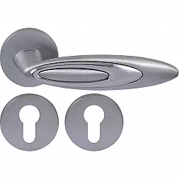 Дверная ручка Mandelli 1332 ITACA/26 D хром матовый (+накладка PZ)