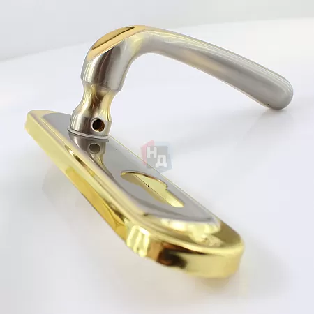 Ручка на планке Bruno 910K6 PZ 62мм никель матовый/золото